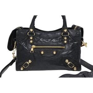 Balenciaga black City bag lambskin shoulder Giant